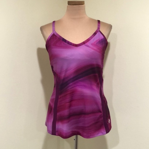 North Face Active Tank Top Size Large Purple Marble Tie Dye - Picture 2 of 12